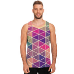 Pastel Geometric Shape Pattern Print Men's Tank Top