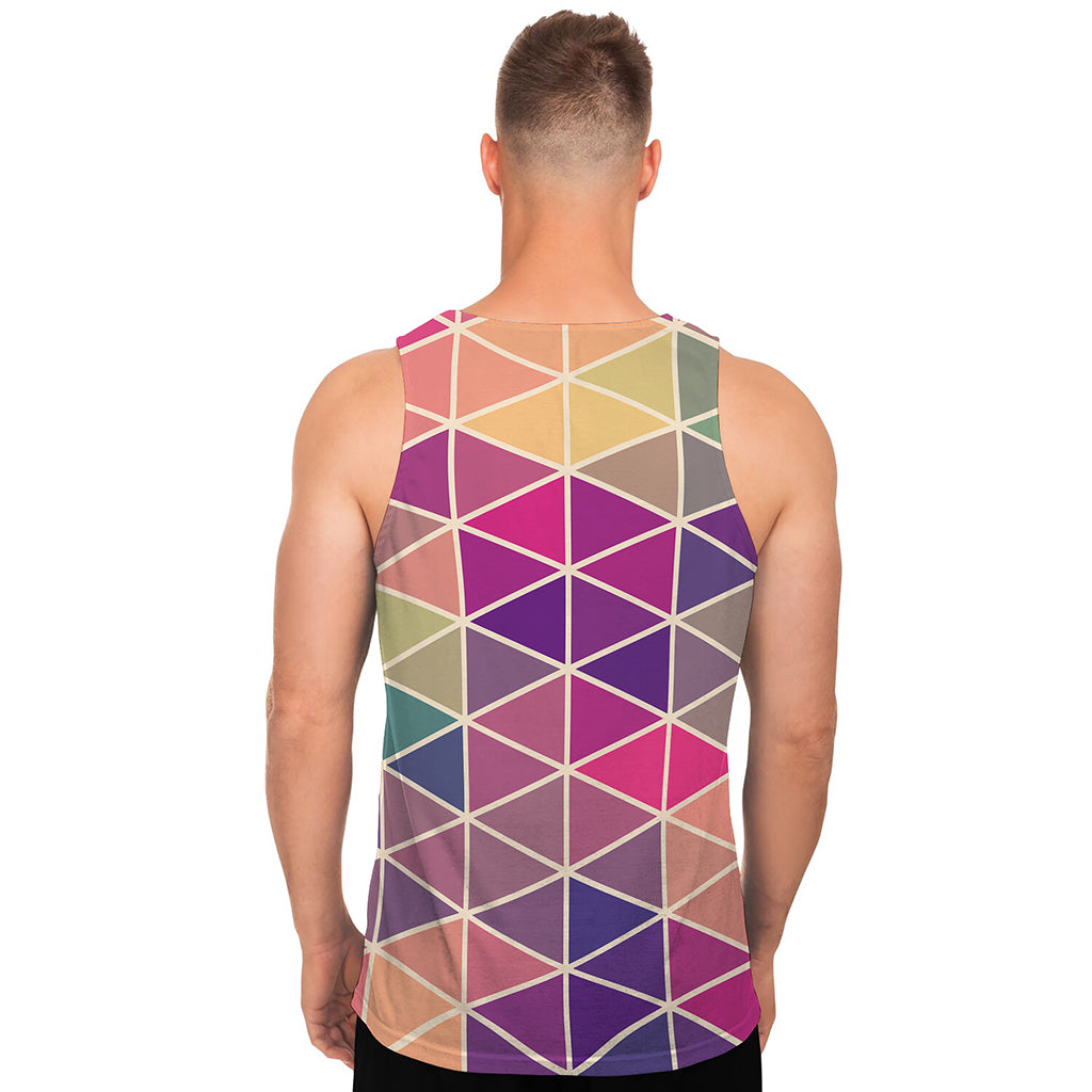 Pastel Geometric Shape Pattern Print Men's Tank Top