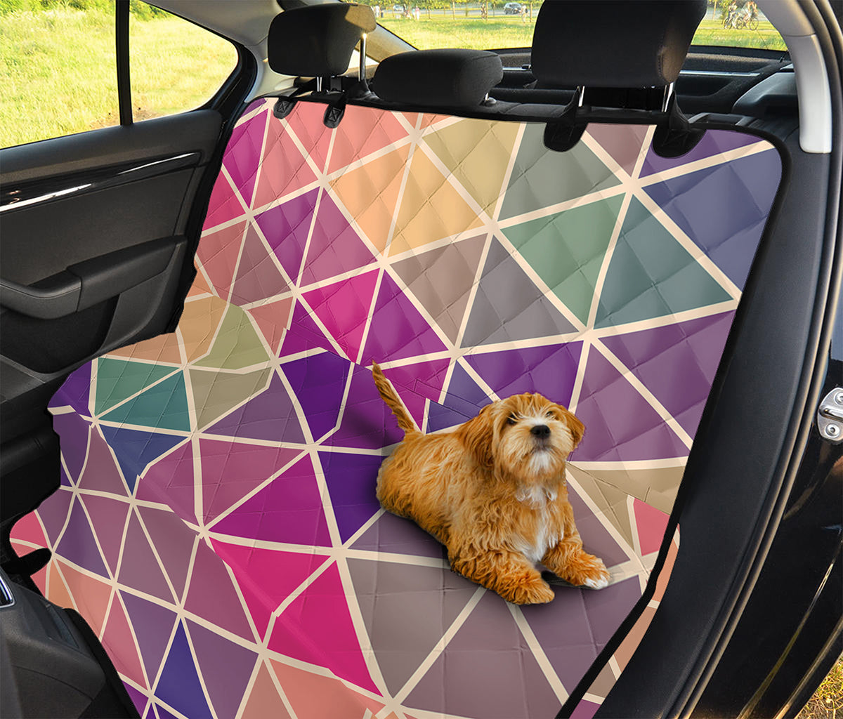 Pastel Geometric Shape Pattern Print Pet Car Back Seat Cover