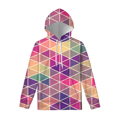 Pastel Geometric Shape Pattern Print Pullover Hoodie