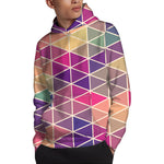 Pastel Geometric Shape Pattern Print Pullover Hoodie