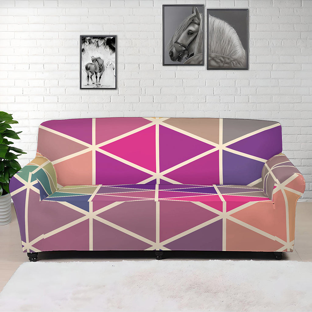 Pastel Geometric Shape Pattern Print Sofa Cover