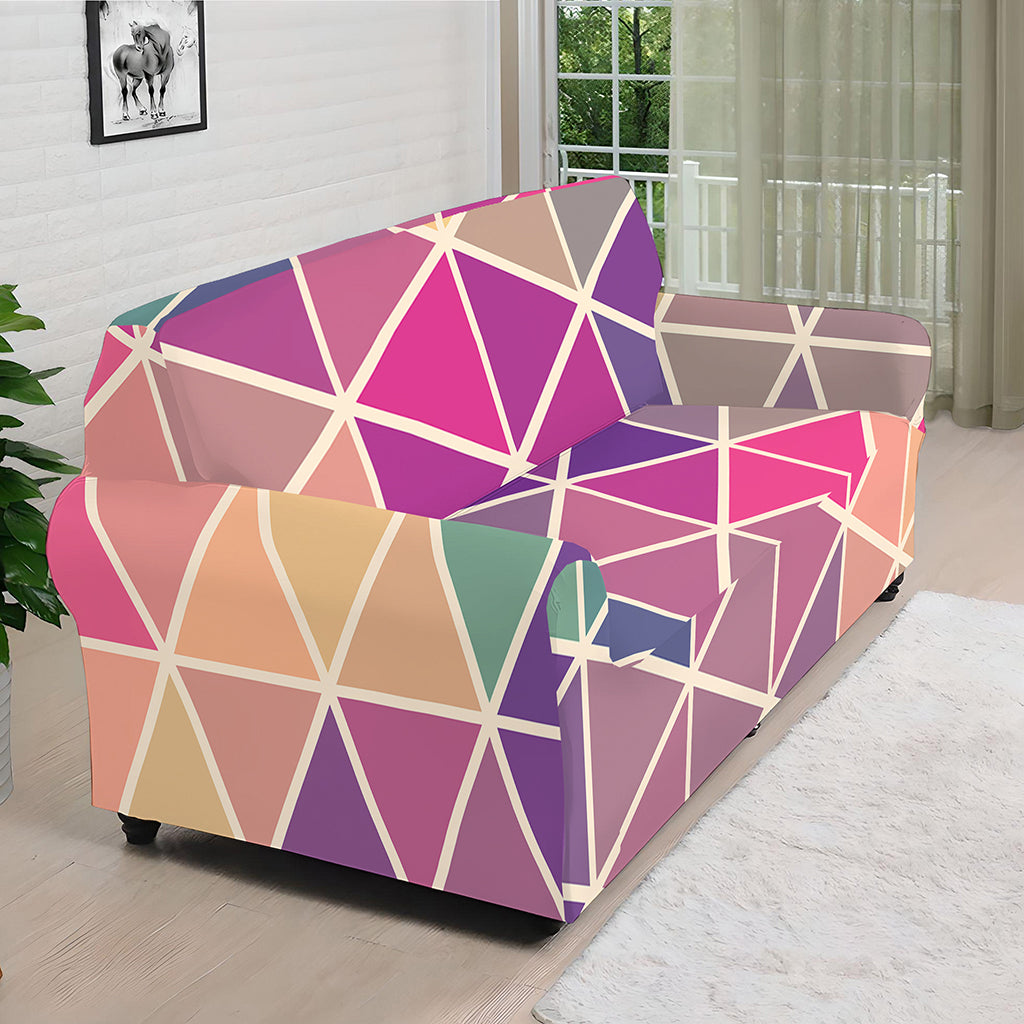 Pastel Geometric Shape Pattern Print Sofa Cover