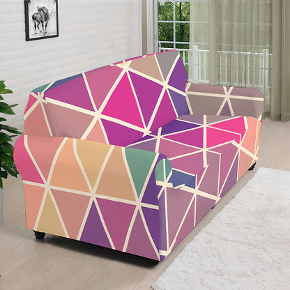Pastel Geometric Shape Pattern Print Sofa Cover