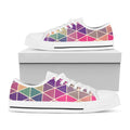 Pastel Geometric Shape Pattern Print White Low Top Sneakers