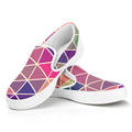 Pastel Geometric Shape Pattern Print White Slip On Sneakers