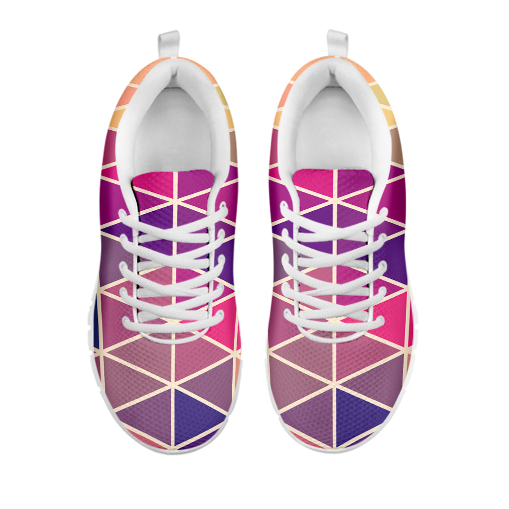 Pastel Geometric Shape Pattern Print White Sneakers