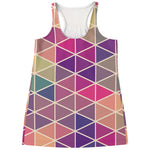 Pastel Geometric Shape Pattern Print Women's Racerback Tank Top