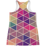 Pastel Geometric Shape Pattern Print Women's Racerback Tank Top