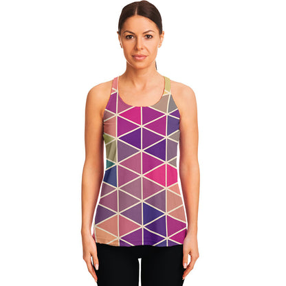Pastel Geometric Shape Pattern Print Women's Racerback Tank Top