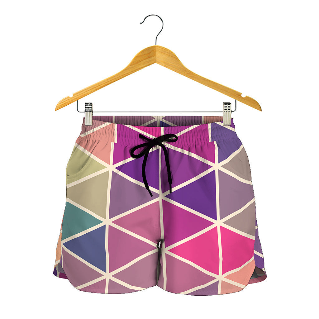 Pastel Geometric Shape Pattern Print Women's Shorts