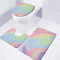 Pastel Holographic Print 3 Piece Bath Mat Set