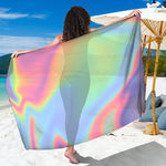Pastel Holographic Print Beach Sarong Wrap