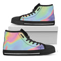Pastel Holographic Print Black High Top Sneakers