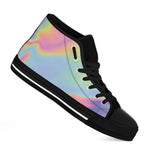 Pastel Holographic Print Black High Top Shoes