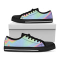 Pastel Holographic Print Black Low Top Sneakers
