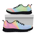 Pastel Holographic Print Black Running Shoes
