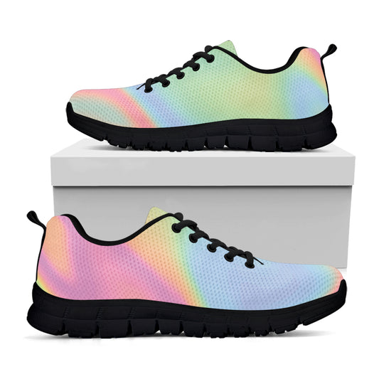 Pastel Holographic Print Black Sneakers