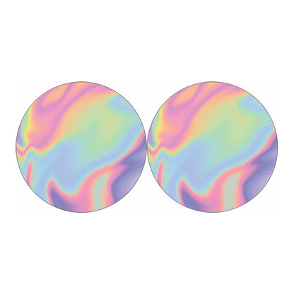 Pastel Holographic Print Car Coasters