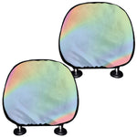 Pastel Holographic Print Car Headrest Covers