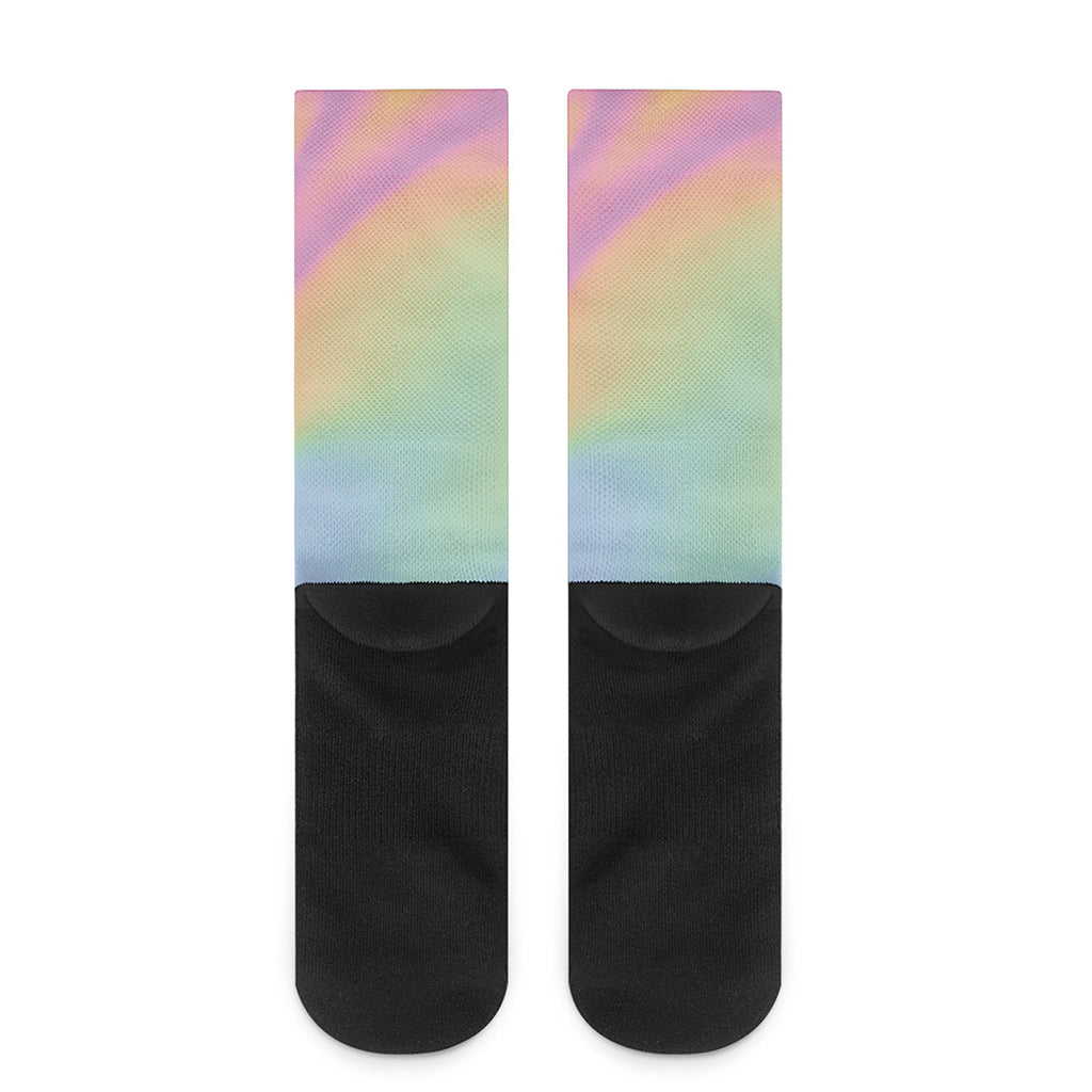 Pastel Holographic Print Crew Socks