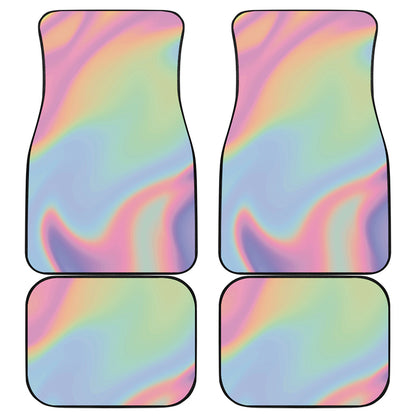 Pastel Holographic Print Front and Back Car Floor Mats
