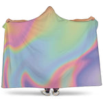 Pastel Holographic Print Hooded Blanket