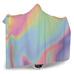 Pastel Holographic Print Hooded Blanket