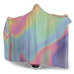 Pastel Holographic Print Hooded Blanket