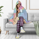 Pastel Holographic Print Hooded Blanket