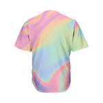 Pastel Holographic Print Men's Baseball Jersey