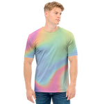 Pastel Holographic Print Men's T-Shirt