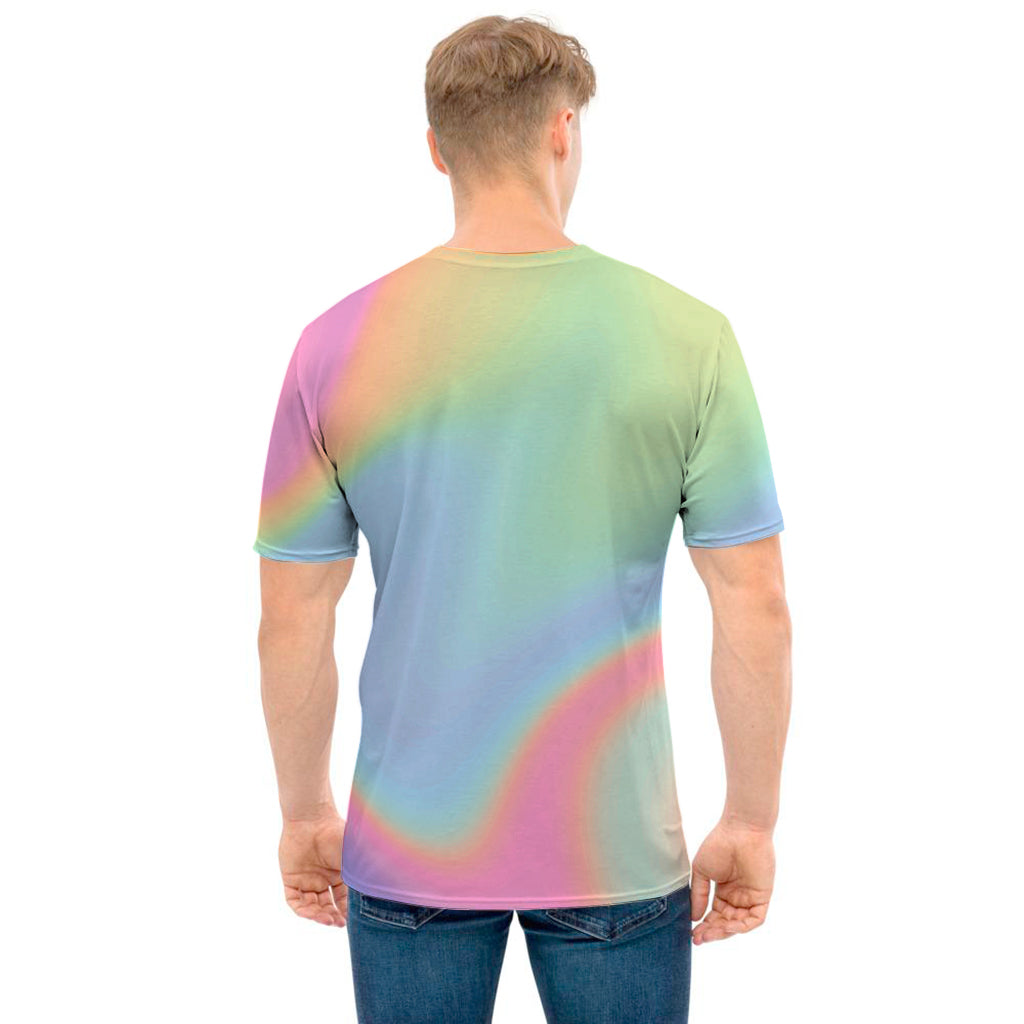 Pastel Holographic Print Men's T-Shirt