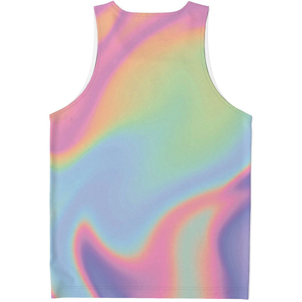 Pastel Holographic Print Men's Tank Top