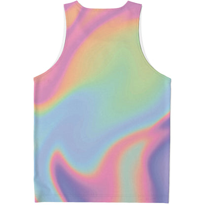 Pastel Holographic Print Men's Tank Top