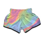 Pastel Holographic Print Muay Thai Boxing Shorts
