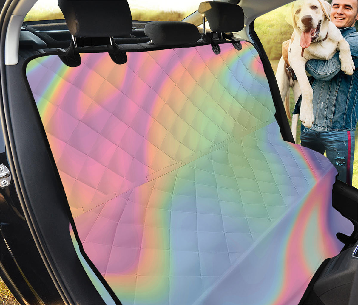 Pastel Holographic Print Pet Car Back Seat Cover