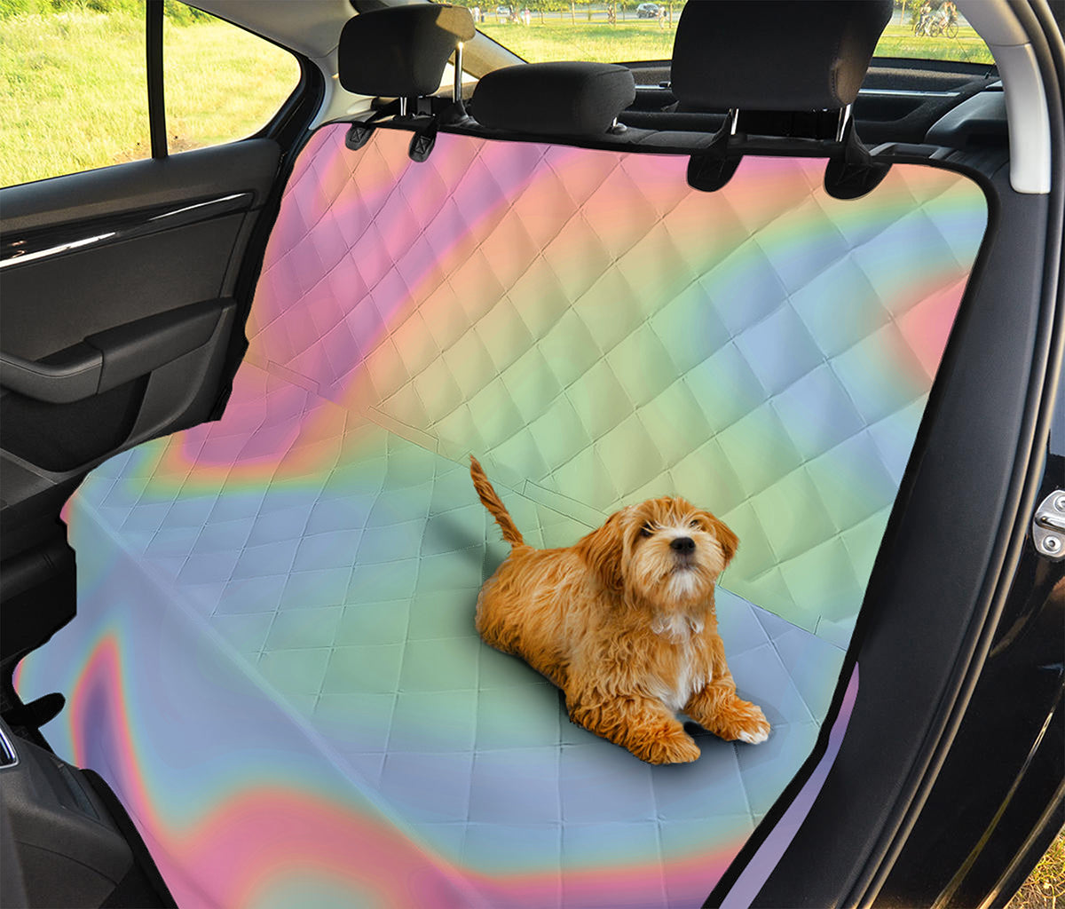 Pastel Holographic Print Pet Car Back Seat Cover