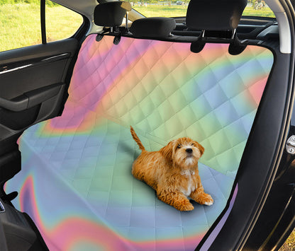 Pastel Holographic Print Pet Car Back Seat Cover
