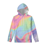 Pastel Holographic Print Pullover Hoodie