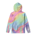 Pastel Holographic Print Pullover Hoodie