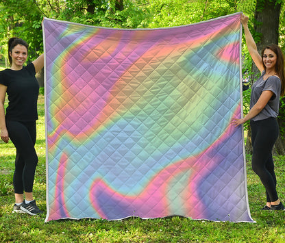 Pastel Holographic Print Quilt