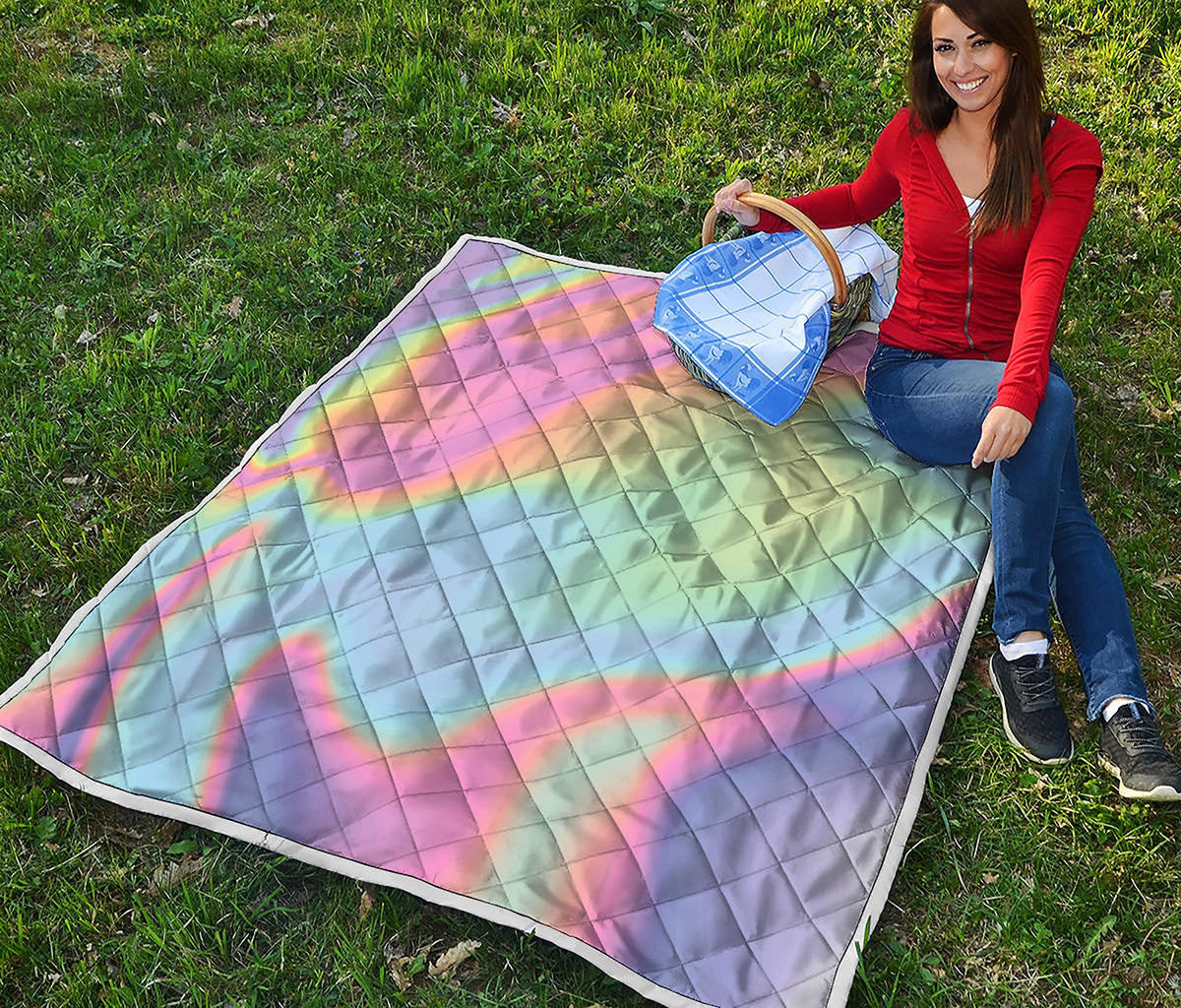Pastel Holographic Print Quilt