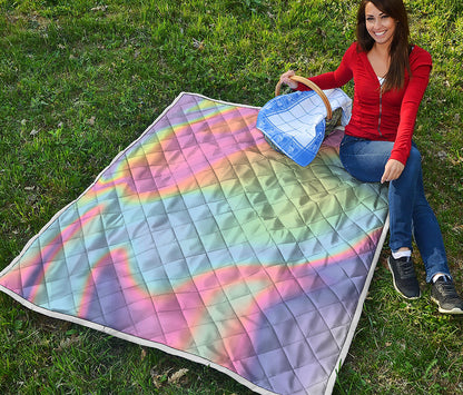 Pastel Holographic Print Quilt