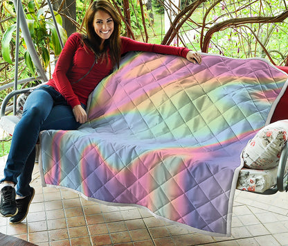 Pastel Holographic Print Quilt