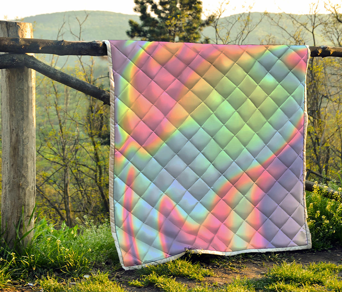 Pastel Holographic Print Quilt