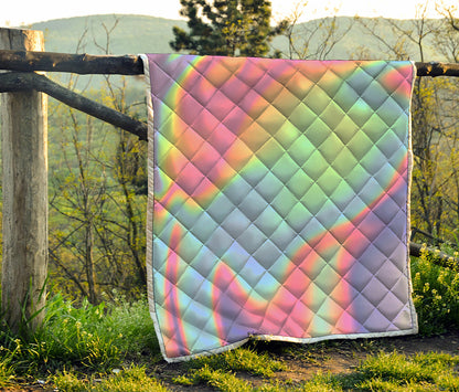 Pastel Holographic Print Quilt