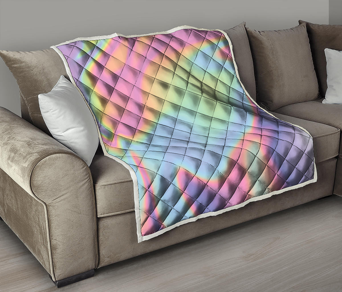 Pastel Holographic Print Quilt