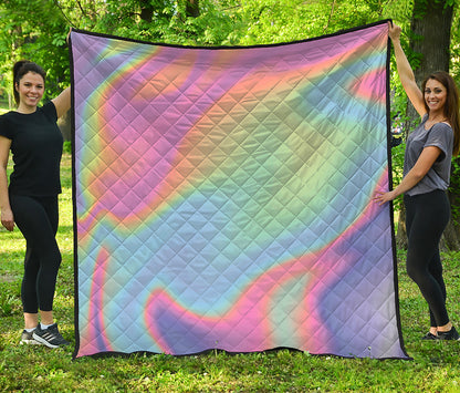 Pastel Holographic Print Quilt