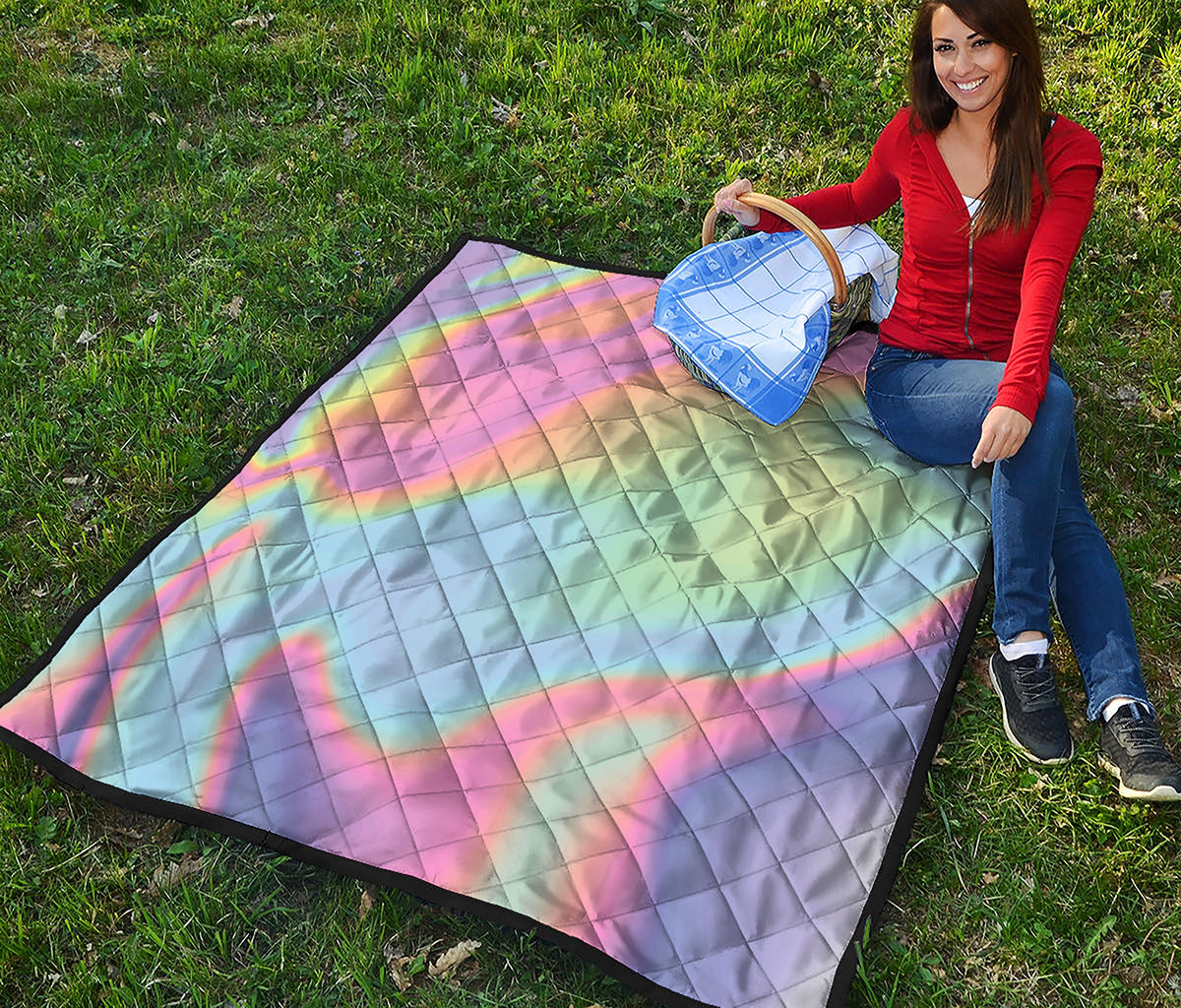 Pastel Holographic Print Quilt